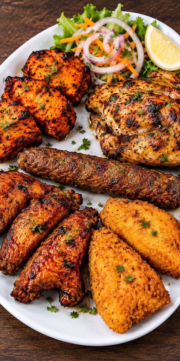 Mixed kebab platter